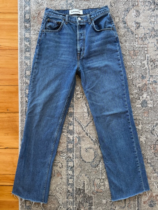 Reformation Denim - Reformation high rise straight leg jeans in Baltic wash (26) - made in USA